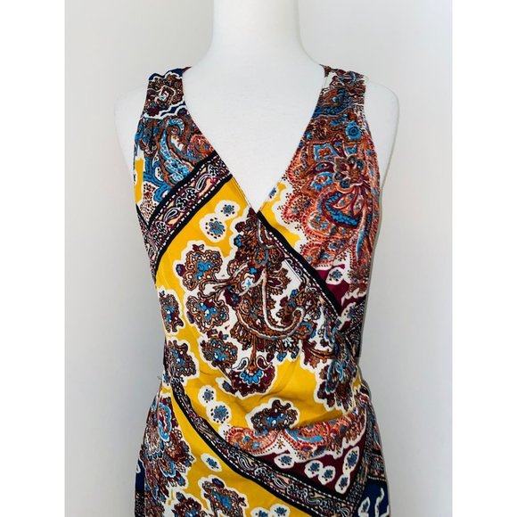 C1 Anthropologie Tiny maxi dress wrap print pattern paisley fall large - Picture 6 of 9